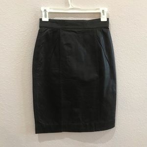 Leather knee length pencil skirt black size 4